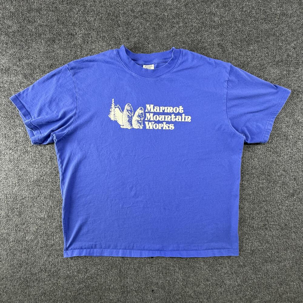 Marmot Mountain Works Shirt Mens 2XL Blue Hiking Soft Cotton T-Shirt Tee 2022